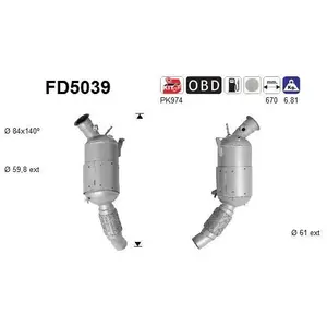 Comparateur de prix : AS Filtre à particules / à suie, échappement PRIX CANON, par ex. pour BMW