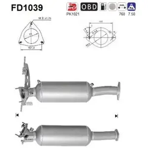 Comparateur de prix : AS Filtre à particules / FAP pour VOLVO: XC 60, V70, S80, XC 70 (Ref: FD1039)