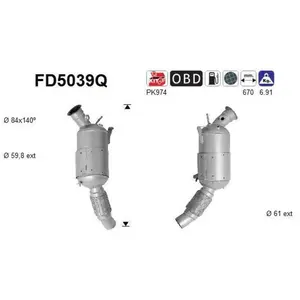 AS Filtre à particules / à suie, échappement FD5039Q pas cher
