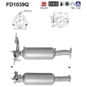 AS Filtre à particules / à suie, échappement FD1039Q pas cher