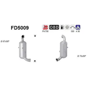Comparateur de prix : AS Filtre à particules / à suie, échappement PRIX CANON, par ex. pour Citroën, Peugeot