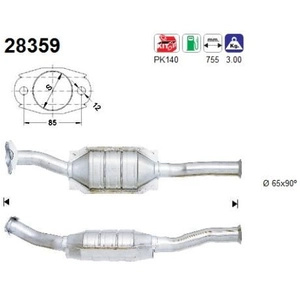 AS Catalyseur pour CITROËN: Berlingo & PEUGEOT: Partner, Ranch, 306 (Ref: 28359) pas cher