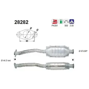 AS Catalyseur pour PEUGEOT: 106 & CITROËN: Saxo (Ref: 28282) pas cher