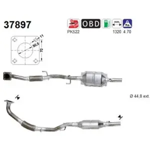 AS Catalyseur, arrière PRIX CANON, par ex. pour VW, Seat, Skoda pas cher