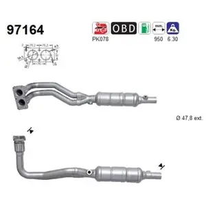 AS Catalyseur pour VOLVO: S40, V40 (Ref: 97164) pas cher