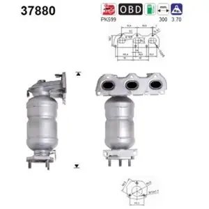 AS Catalyseur pour SKODA: Fabia & VOLKSWAGEN: Polo & SEAT: Cordoba, Ibiza (Ref: 37880) pas cher