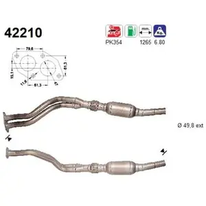 AS Catalyseur pour AUDI: A4 & VOLKSWAGEN: Passat (Ref: 42210) pas cher