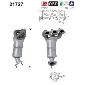 AS Catalyseur pour OPEL: Corsa, Agila & VAUXHALL: Agila (Ref: 21727) pas cher