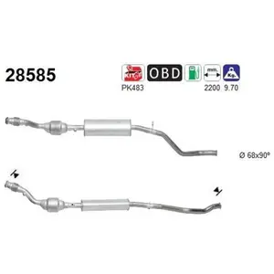 AS Catalyseur pour PEUGEOT: 206 (Ref: 28585) pas cher