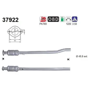 AS Catalyseur pour VOLKSWAGEN: Touran, Golf & SKODA: Octavia & AUDI: A3 (Ref: 37922) pas cher