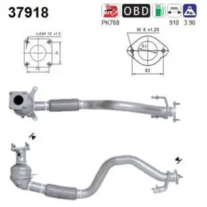 AS Catalyseur pour AUDI: A3 & VOLKSWAGEN: Golf (Ref: 37918) pas cher