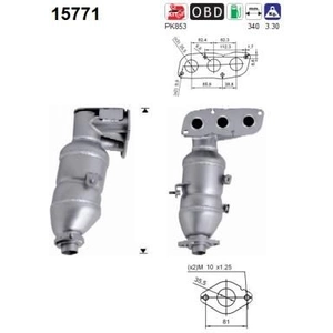 AS Catalyseur pour PEUGEOT: 107 & CITROËN: C1 & TOYOTA: Aygo (Ref: 15771) pas cher