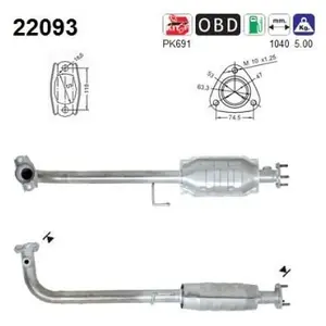 AS Catalyseur pour HONDA: Civic (Ref: 22093) pas cher