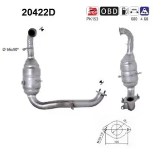 AS Catalyseur pour FORD: Focus & MAZDA: 3 (Ref: 20422D) pas cher