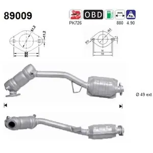 AS Catalyseur pour SUBARU: Legacy, Impreza, Forester (Ref: 89009) pas cher
