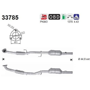 AS Catalyseur, arrière PRIX CANON, par ex. pour Seat, Skoda, VW pas cher