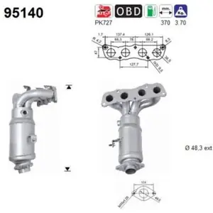AS Catalyseur pour TOYOTA: Yaris (Ref: 95140) pas cher