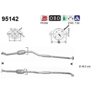 AS Catalyseur pour TOYOTA: RAV4 (Ref: 95142) pas cher