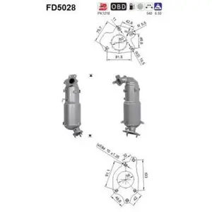 AS Filtre à particules / FAP pour HONDA: Accord (Ref: FD5028) pas cher