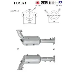 Filtre À Particules / À Suie, Échappement Fd1071 As Nissan As Fd1071 pas cher