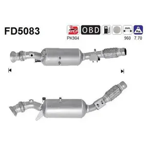 AS Filtre à particules / à suie, échappement FD5083 pas cher