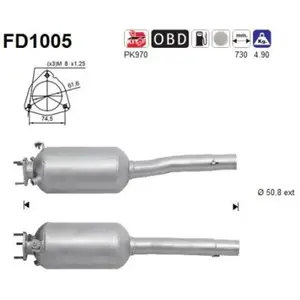 AS Filtre à particules / FAP pour FIAT: Doblo (Ref: FD1005)