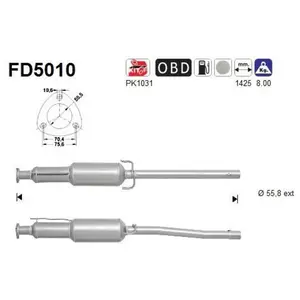 Comparateur de prix : AS Filtre à particules / FAP pour SAAB: 9-5 (Ref: FD5010)