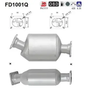 Filtre À Particules / À Suie, Échappement Fd1001q As Bmw As Fd1001q