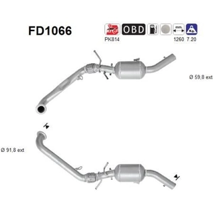 AS Filtre à particules / FAP pour MERCEDES-BENZ: Classe A, Classe B (Ref: FD1066)
