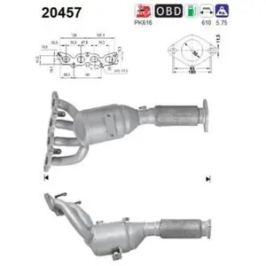 AS Catalyseur pour FORD: Fiesta, B-Max, Ecosport (Ref: 20457) pas cher