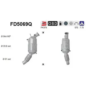 Filtre À Particules / À Suie, Échappement Fd5069q As Bmw As Fd5069q pas cher