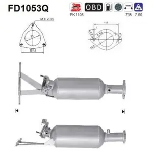 Filtre à particules / à suie, échappement AS, par ex. pour Volvo pas cher