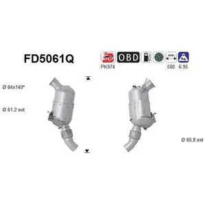 AS Filtre à particules / à suie, échappement FD5061Q pas cher