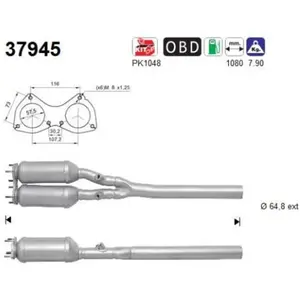 AS Catalyseur pour AUDI: TT & VOLKSWAGEN: Golf (Ref: 37945)