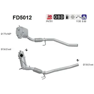 Filtre À Particules Fd5012 As Vw, Volkswagen As Fd5012 pas cher