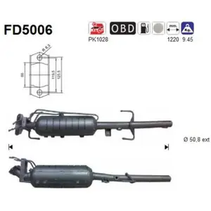 AS Filtre à particules / FAP pour MAZDA: 6 (Ref: FD5006) pas cher