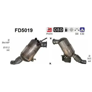 AS Filtre à particules / FAP pour BMW: Série 1 (Ref: FD5019) pas cher