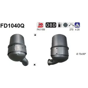 AS Filtre à particules / à suie, échappement FD1040Q pas cher
