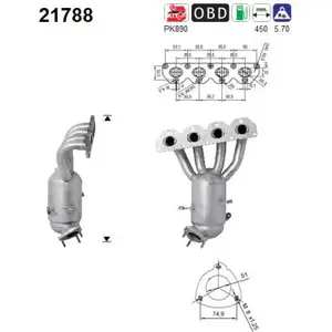 Comparateur de prix : Catalyseur AS, par ex. pour Opel, Chevrolet, Vauxhall
