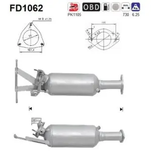 Comparateur de prix : AS Filtre à particules / FAP pour VOLVO: XC 90, XC 70 (Ref: FD1062)