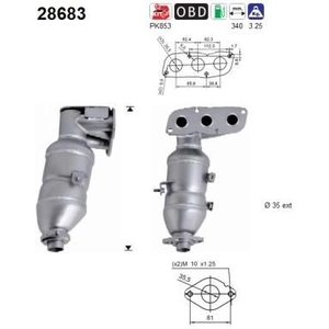 AS Catalyseur pour PEUGEOT: 107 & CITROËN: C1 & TOYOTA: Aygo (Ref: 28683) pas cher