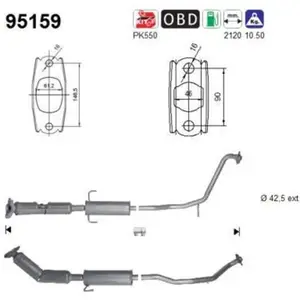 AS Catalyseur pour TOYOTA: Auris (Ref: 95159)