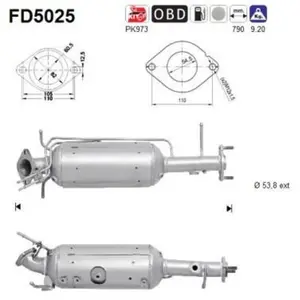 AS Filtre à particules / FAP pour MAZDA: 3 (Ref: FD5025) pas cher