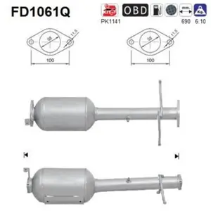 Comparateur de prix : Filtre À Particules / À Suie, Échappement Fd1061q As Ford As Fd1061q