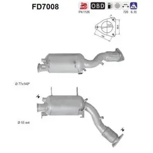 Comparateur de prix : AS Filtre à particules / FAP pour VOLKSWAGEN: Touareg (Ref: FD7008)
