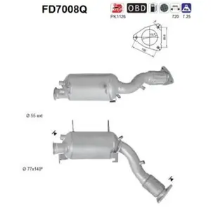 Comparateur de prix : AS Filtre à particules / FAP pour VOLKSWAGEN: Touareg (Ref: FD7008Q)