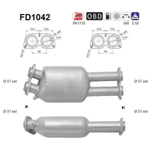 AS Filtre à particules / FAP pour BMW: Série 5 (Ref: FD1042) pas cher