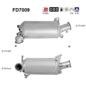 AS Filtre à particules / à suie, échappement FD7009 pas cher