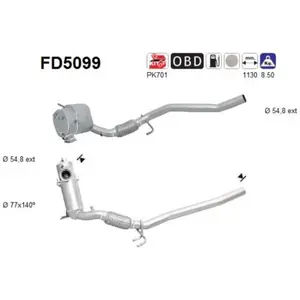 Comparateur de prix : Filtre À Particules Fd5099 As Vw, Volkswagen As Fd5099