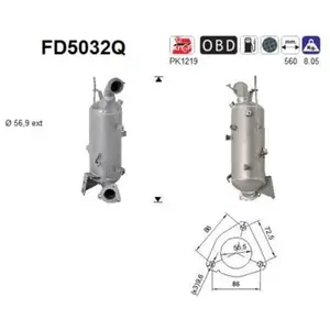 AS Filtre à particules / à suie, échappement FD5032Q pas cher